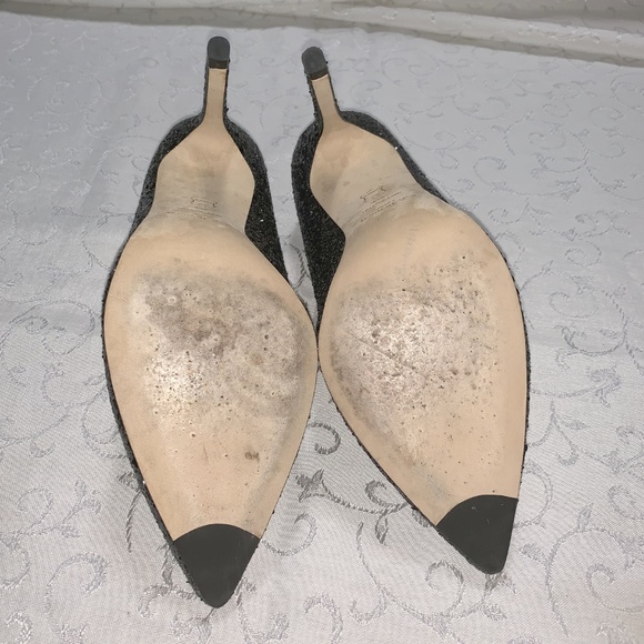 LK Bennett Fern Silver Grey Glitter Heels 36.5 - Picture 6 of 8